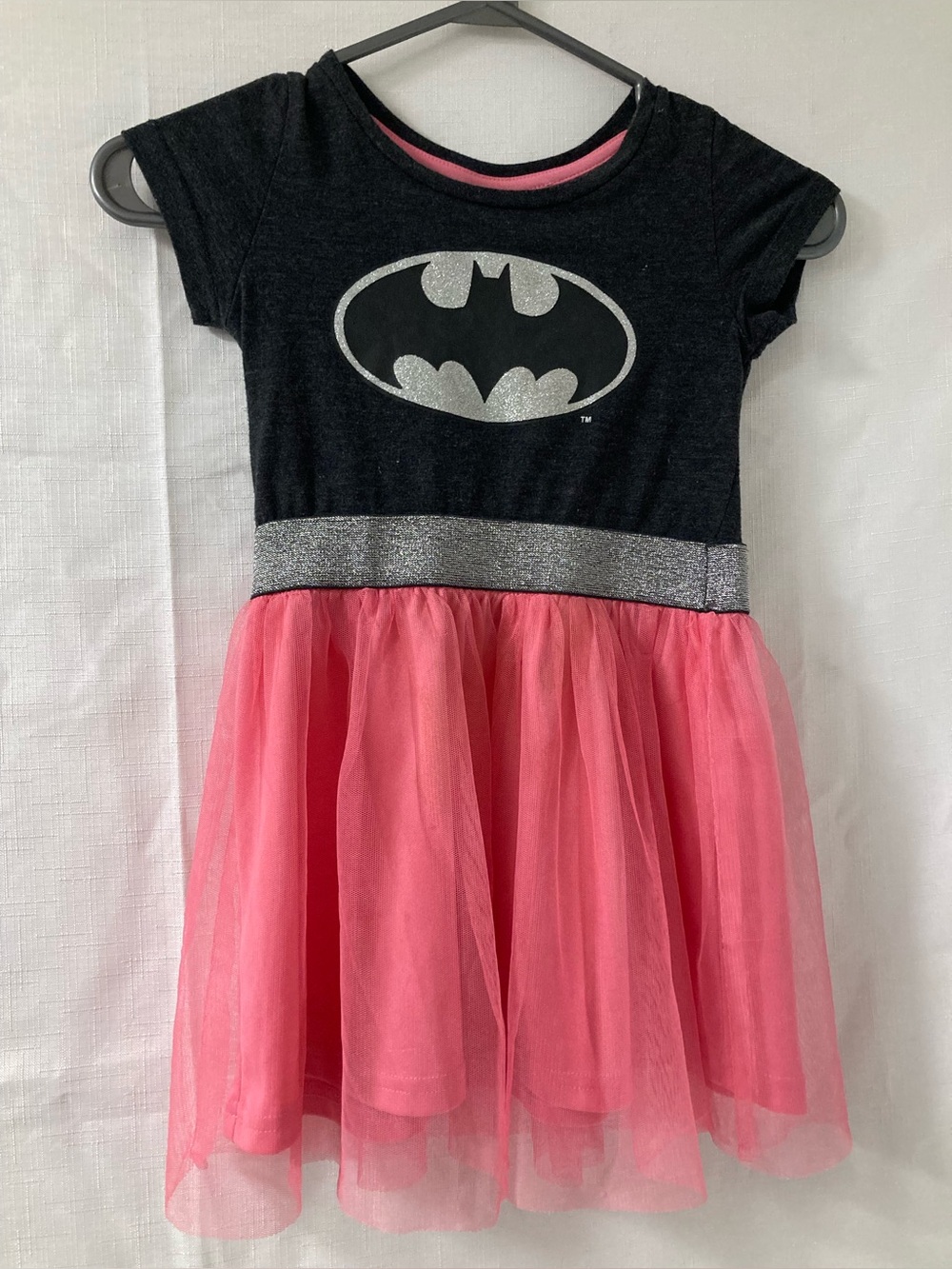 DC Comics Batgir/Batman Black Pink Tulle Tutu Dress Girls 4-5 Skirt